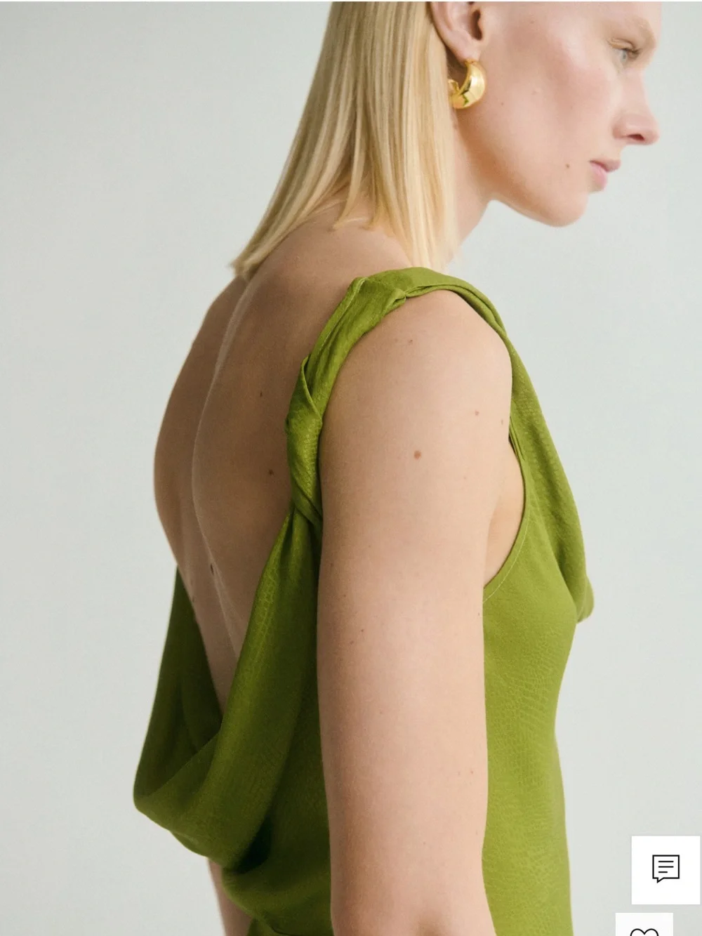 Mango Olive Cowl Slip Maxi Dress - Picture 4 of 8